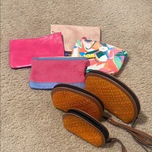 Ipsy Pink and Orange Cosmetic Bag Collection